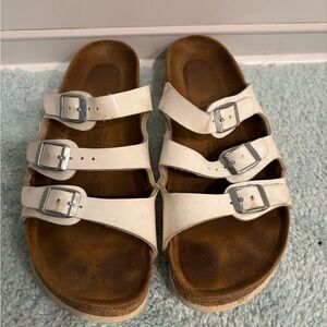 BIRKENSTOCK Florida Birko-Flor women’s  White Triple Strap Sandals